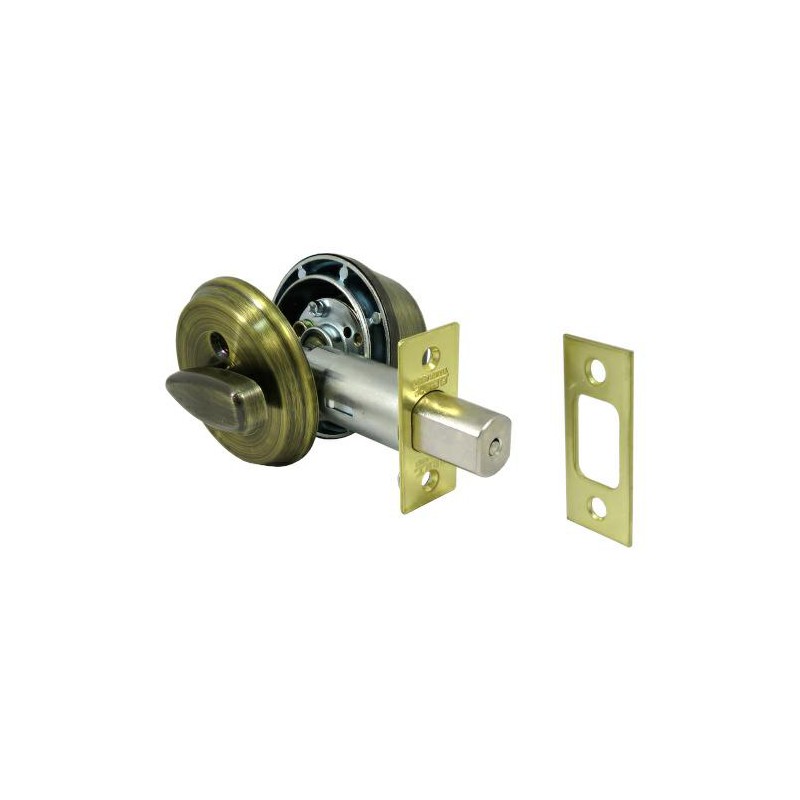 Zamek dodatkowy z szyldami klucz - pokrętło złoto antyczne mod. TESA 516