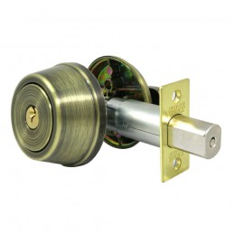 Zamek dodatkowy z szyldami klucz - pokrętło złoto antyczne mod. TESA 516