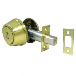 Zamek dodatkowy z szyldami klucz - pokrętło mosiądzowany mod. TESA 516