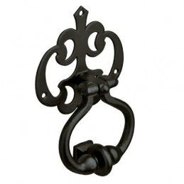 Kołatka do drzwi czarna rustykalna 110x100mm mod. 1