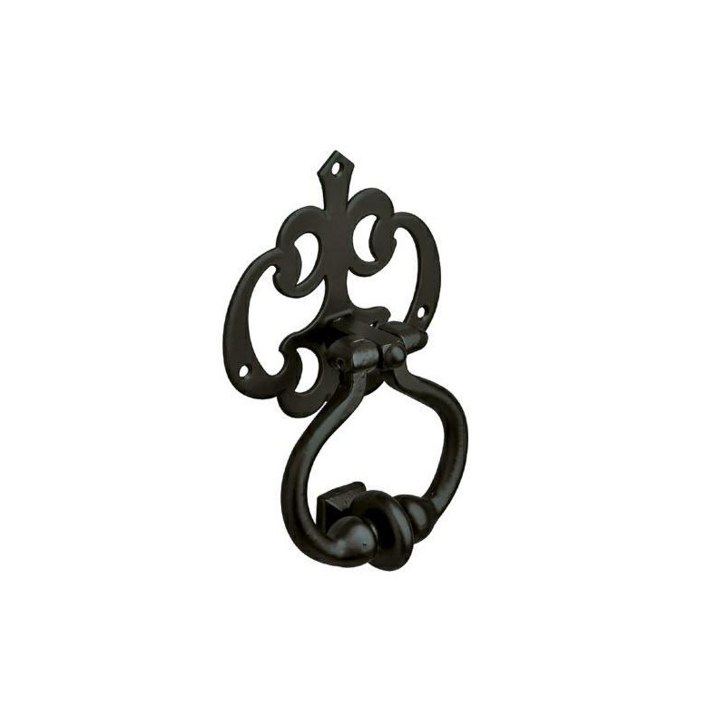 Kołatka do drzwi czarna rustykalna 110x100mm mod. 1