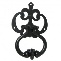 Kołatka do drzwi czarna rustykalna 110x100mm mod. 1