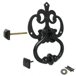 Kołatka do drzwi czarna rustykalna 110x100mm mod. 1