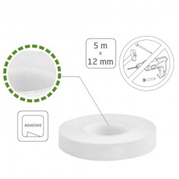 Taśma klejąca dwustronna papierowa 12mmx5m biała mod.512