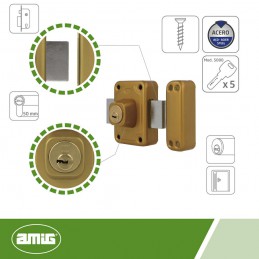 Zamek wierzchni bębenkowy 81-96x66 złoty