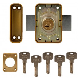 Zamek wierzchni bębenkowy 81-96x66 złoty