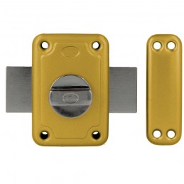 Zamek wierzchni bębenkowy 96x66mm złoty mod. 80