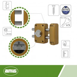 Zamek wierzchni bęben.82-96x66 złoty