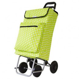 Wózek na zakupy termos 48l zielony w białe kropki mod.5
