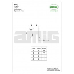 Kątownik montażowy 60x60x19mm żółty ocynk  mod. 3 EAN