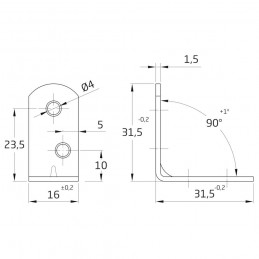Kątownik budowlany 30mm mod.3 INOX