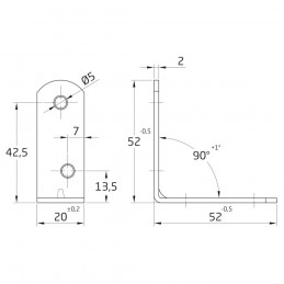 Kątownik budowlany 50mm mod.3 INOX