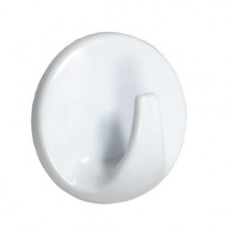 Wieszak przyklejany okrągły 40x21mm biały plastik mod.207