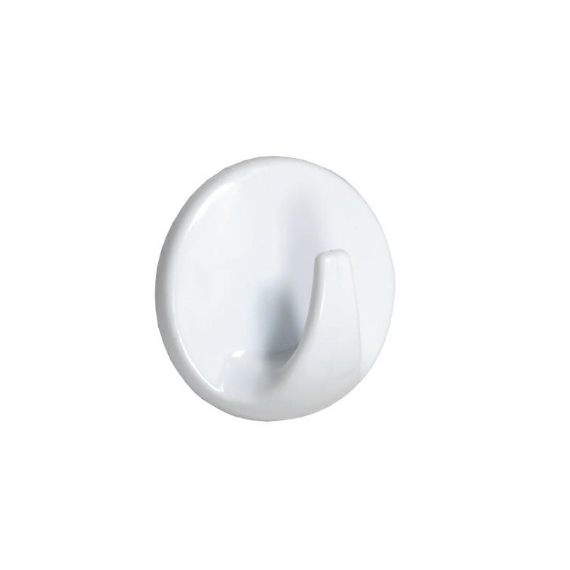 Wieszak przyklejany okrągły 40x21mm biały plastik mod.207