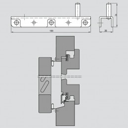 Zaczep okiennicy dystans 20mm czarny