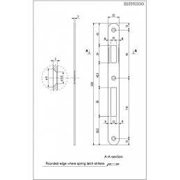 Zaczep na futrynę brązowy do zamka PATENT GRANDE i SICURREZA 22x238mm