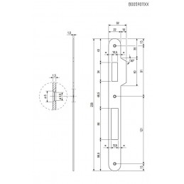 Zaczep 22x238mm z najazdem 10mm nikowany do SICURREZA i PATENT