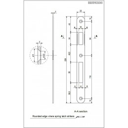 Zaczep mosiądzowany 22x238mm zaokrąglony do zamka PATENT GRANDE i SICURREZA