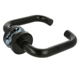 Klamki drzwiowe czarne tzw. bezpieczne mod. 3RX okrągłe rozety