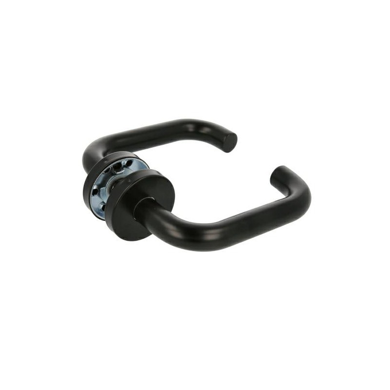 Klamki drzwiowe czarne tzw. bezpieczne mod. 3RX okrągłe rozety