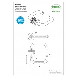 Klamki drzwiowe czarne tzw. bezpieczne mod. 3RX okrągłe rozety