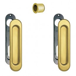 Uchwyty wpuszczane owalne 152x36mm mosiądz mod. SCIVOLA-F + uchwyt na palec