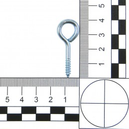 Haczyki oczkowe wkręcane 3,3x35mm oczko 10mm cynkowane 20szt.