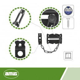 Łańcuch drzwiowy luźny 21cm - 58x84mm czarny mod.3