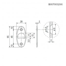 Zaczep do zamka hakowego mod. SCIVOLA 28x65mm chrom mat
