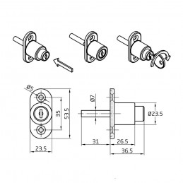 Zamek do okien przesuwnych mod. 45 czarny