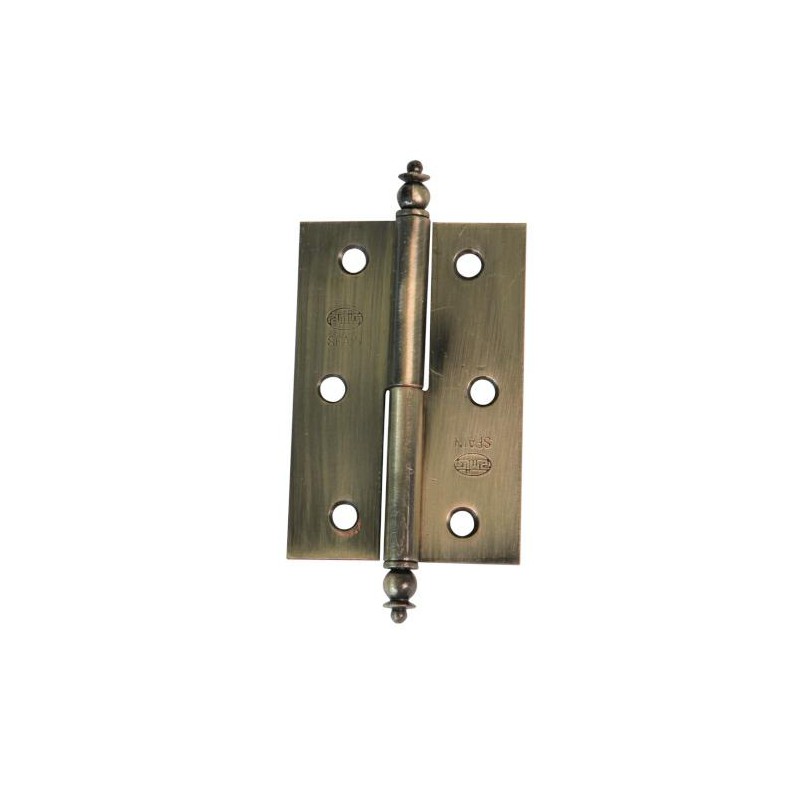 Zawias stalowy ozdobny 70x43mm złoto antyczne LEWY (pl) mod. 541