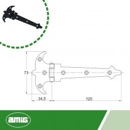 Zawias 551-120x1,5 złoto antyczne EAN