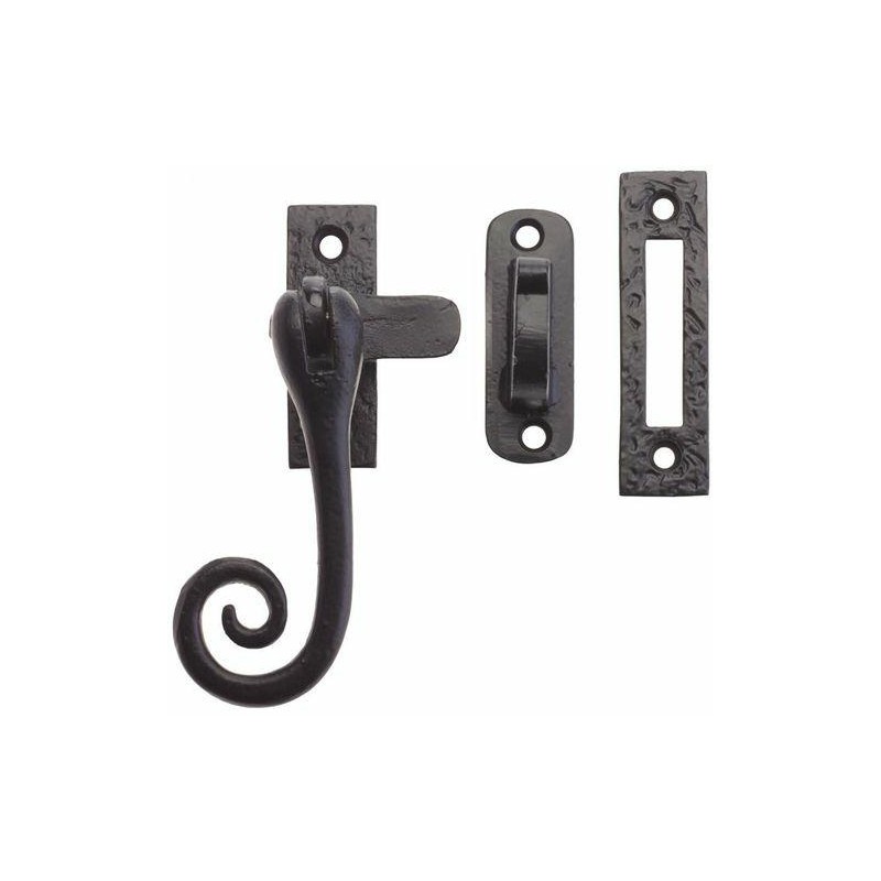 Klamka do okien zawinięty ogon czarna