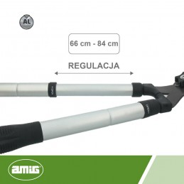 Nożyce do żywopłotu 23cm, teleskopowe ramiona z regulacją 66-84cm mod.1604