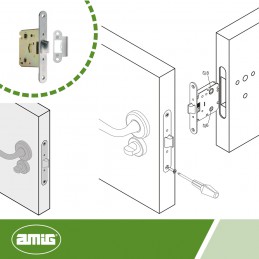 Zamek drzwiowy łazienkowy 47/50 INOX mod. 2001