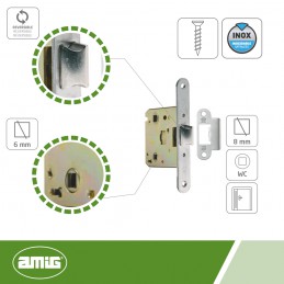Zamek drzwiowy łazienkowy 47/50 INOX mod. 2001