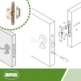 Zamek drzwiowy łazienkowy 47/50 złoto antyczne mod. 2001