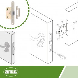 Zamek drzwiowy łazienkowy 47/50 chrom mat mod. 2000 EAN