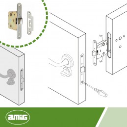 Zamek drzwiowy łazienkowy 47/50 niklowany mod. 2000 EAN