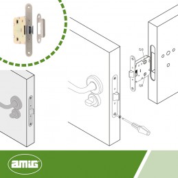 Zamek drzwiowy łazienkowy 47/50 INOX mod. 2000