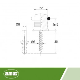 Odbój drzwiowy 22x23mm INOX odbojnik podłogowy mod. 304