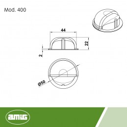 Odbój drzwiowy 50x22mm złoty / czarny odbojnik podłogowy mod. 400