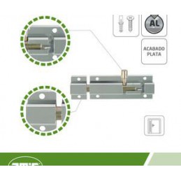 Zasuwka 501-100 aluminium srebrna