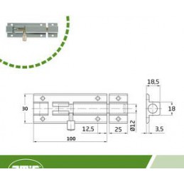 Zasuwka 501-100 aluminium srebrna