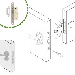 Zamek drzwiowy łazienkowy 70/50 INOX mod. 4001