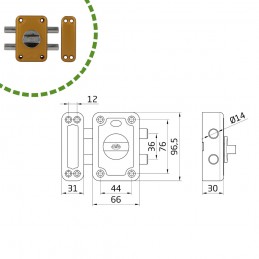 Zamek wierzchni bęben.82P-96x66 złot