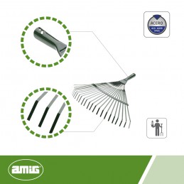 Grabie do trawy stalowe 22 zęby bez trzonka mod.P37