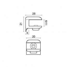 Podpórka do szkła 6-11mm złoty połysk mod. RM03