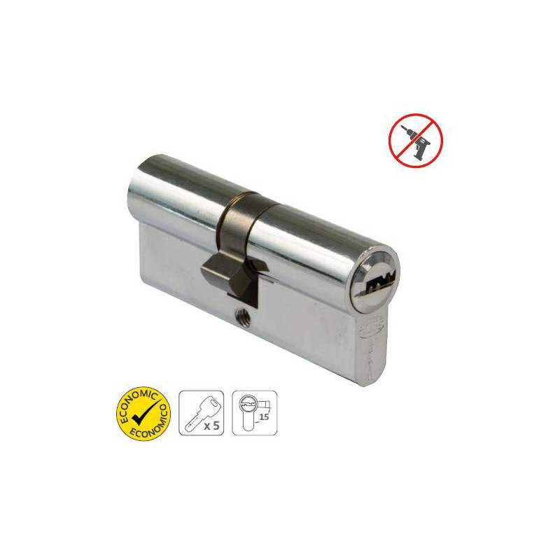 Wkładka drzwiowa 80mm 35/45 chrom połysk 5 kluczy mod. 9800