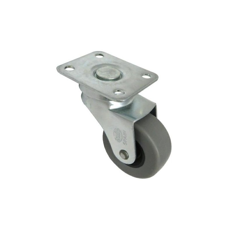 Kółko gumowe 40mm skrętne na płytce szare 17kg mod. 2502